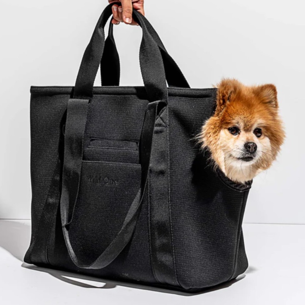 Stylish Black Dog Carrier Tote
